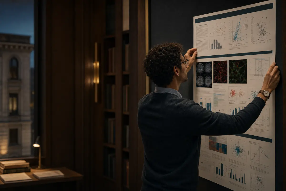 A researcher preparing a scientific conference poster